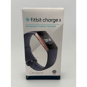 Fitbit Charge 3 Advanced Fitness Tracker Blue Gray Rose Gold Aluminum FB409GMBK
